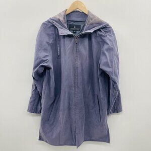 London Fog Womens Size Small Regular Hooded Lightweight Microfiber Jacket Purple